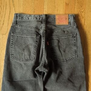 Levi's 501s In Washed Black Straight Leg Jeans